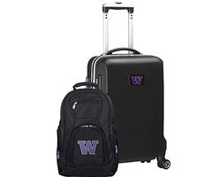 NCAA Washington Huskies Deluxe 2-Piece Backpack & Carry-On Set, Black