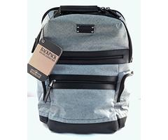 Renwick Business Backpack with Genuine Leather Trim (Grey Denim)