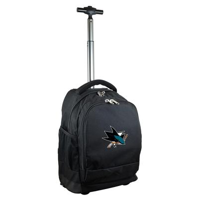 Denco NHL San Jose Sharks 19 in. Black Wheeled Premium Backpack