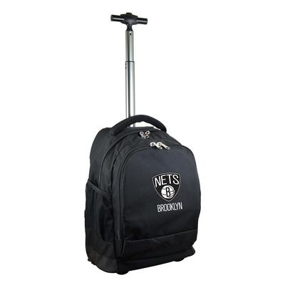 Denco NBA Brooklyn Nets 19 in. Black Wheeled Premium Backpack