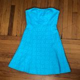 Lilly Pulitzer Dresses | Blue Lace Lilly Pulitzer Strapless Dress. | Color: Blue | Size: 4