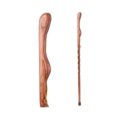 Brazos 48" Hitchhiker Twisted Oak Handcrafted Wood Walking Stick Hiking Trekking Pole - Red