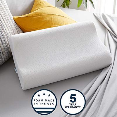 Sleep Innovations Contour Memory Foam Pillow, Cervical Support Pillow for Sleeping, Made in The USA