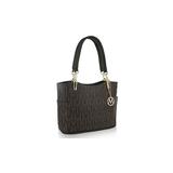 Women's MKF Collection by Mia K Farrow MKF Braylee M Signature Tote by Mia K. Collection Chocolate B screenshot. Handbags & Totes directory of Handbags & Luggage.