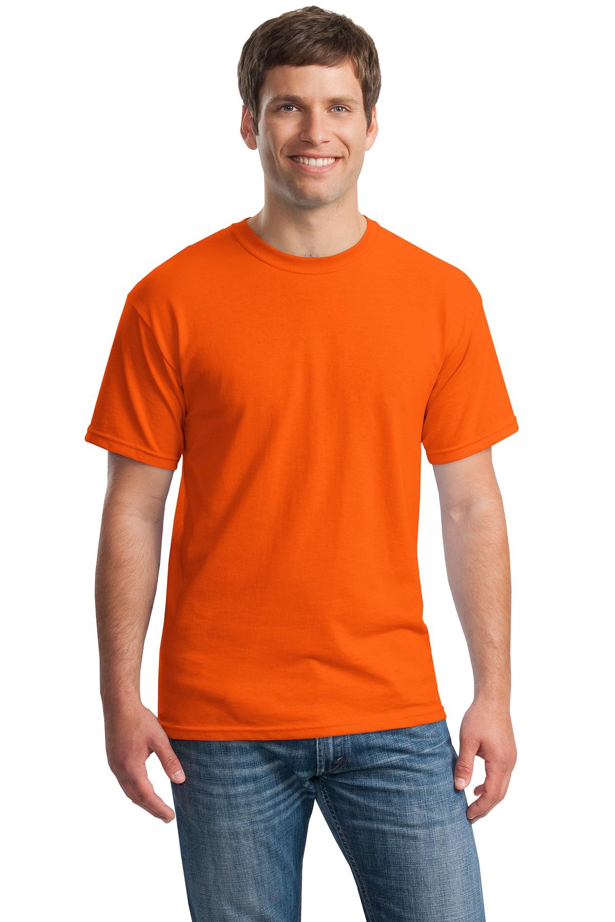 Gildan G500 Adult Heavy Cotton T-Shirt in Orange size Large 5000, G5000