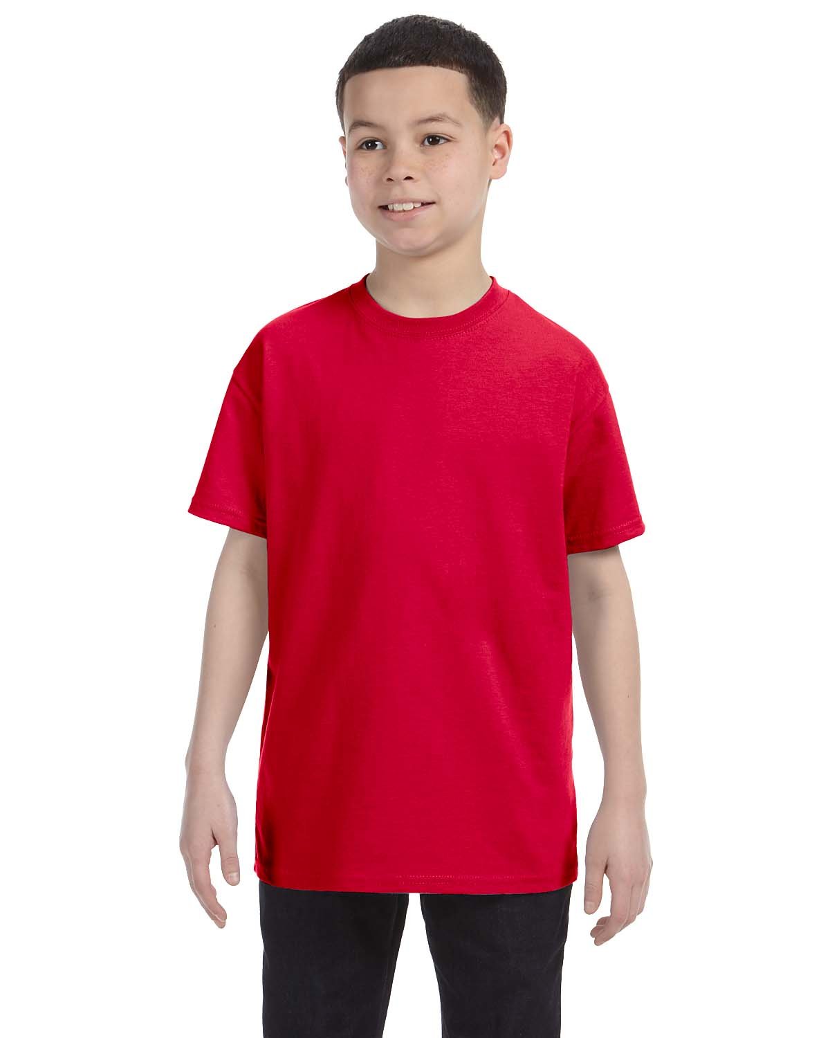 Gildan G500B Youth Heavy Cotton T-Shirt in Red size Medium 5000B, G5000B