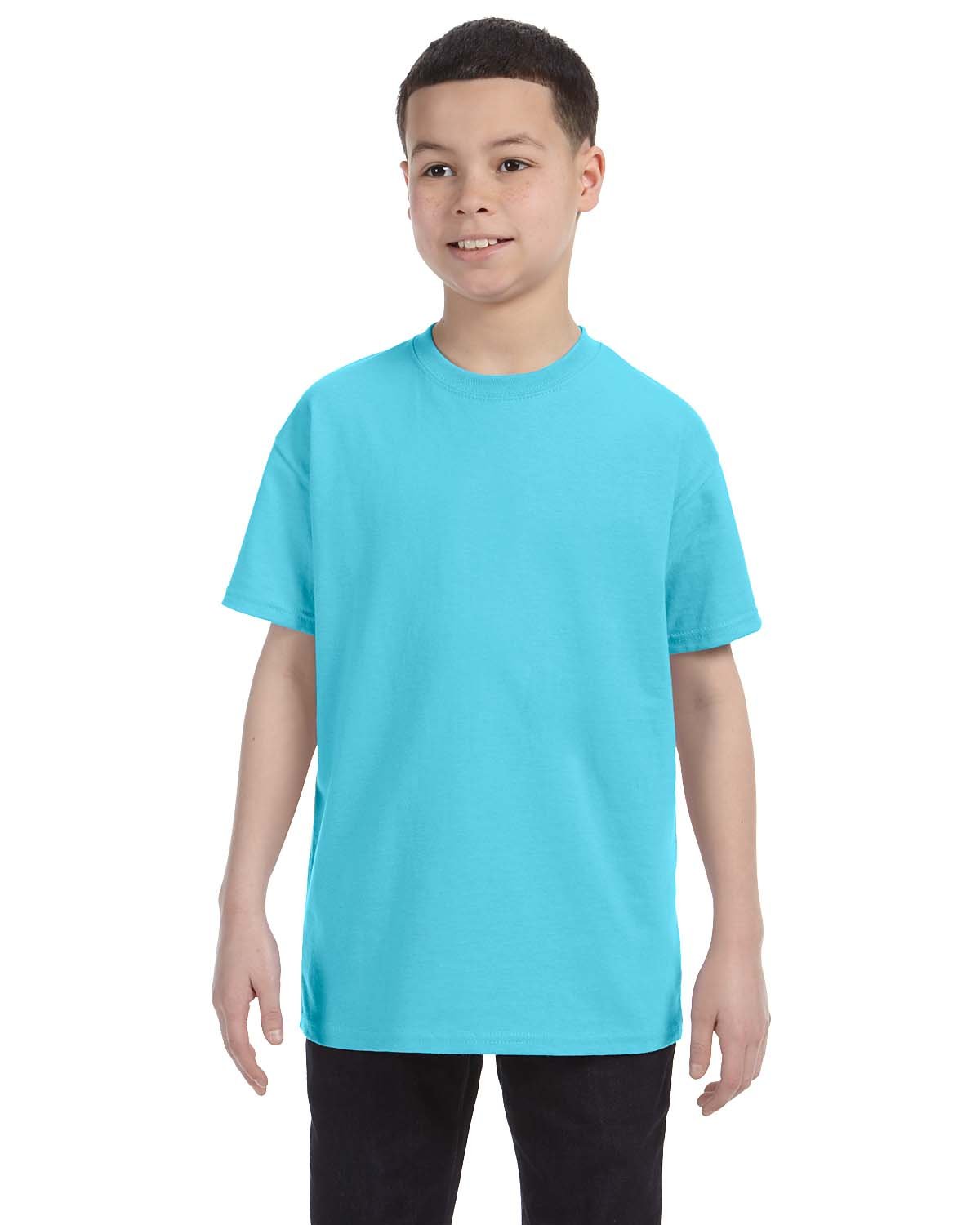 Gildan G500B Youth Heavy Cotton T-Shirt in Sky size XS 5000B, G5000B