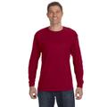 Gildan G540 Heavy Cotton Long Sleeve T-Shirt in Cardinal Red size Large G5400, 5400