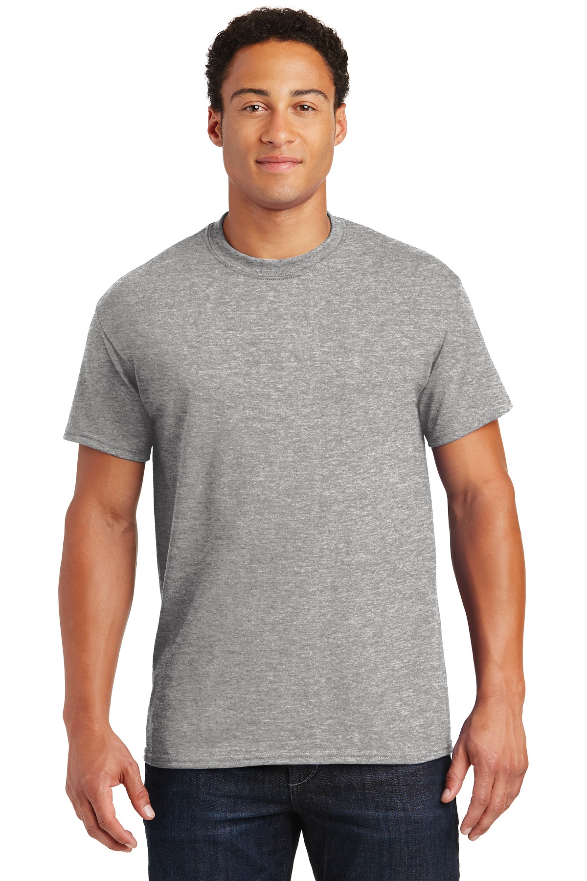 Gildan G800 Adult 50/50 T-Shirt in Sport Grey size Medium | Cotton Polyester 8000, G8000