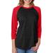 Next Level 6051 Tri-Blend 3/4-Sleeve Raglan T-Shirt in Vintage Red/Vintage Black size 3XL | Triblend NL6051