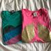 Pink Victoria's Secret Tops | 2 Victoria Secret Pink T Shirts | Color: Gold/Green/Pink | Size: M