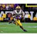 Clyde Edwards-Helaire LSU Tigers Unsigned White Jersey Running Photograph