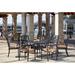 Lark Manor™ Anhar 7-Piece Patio Dining Set w/ Cushions & 59" Round Dining Table Metal in Brown | 59 W x 59 D in | Wayfair