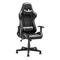 Gaming Chair, Racing Style Office High Back Ergonomic Conference Work Chair Reclining Computer PC Swivel Desk Chair with Headrest&Lumbar Cushion 170 Degree Reclining Angle (Black)