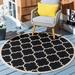 Black/White 63 x 0.25 in Area Rug - Winston Porter Herefordshire Geometric Black/Beige Indoor/Outdoor Area Rug, | 63 W x 0.25 D in | Wayfair