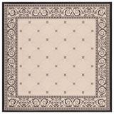 Black/White 79 x 0.25 in Area Rug - Wade Logan® Arneshia Oriental Ivory/Black Indoor/Outdoor Area Rug | 79 W x 0.25 D in | Wayfair