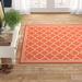 Orange/White 79 x 0.2 in Area Rug - Winston Porter Herefordshire Geometric Orange Indoor/Outdoor Area Rug, Polypropylene | 79 W x 0.2 D in | Wayfair