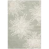 White 42 x 0.63 in Area Rug - Wrought Studio™ Amier Hand-Tufted Wool Grey/Ivory Floral Area Rug Wool | 42 W x 0.63 D in | Wayfair