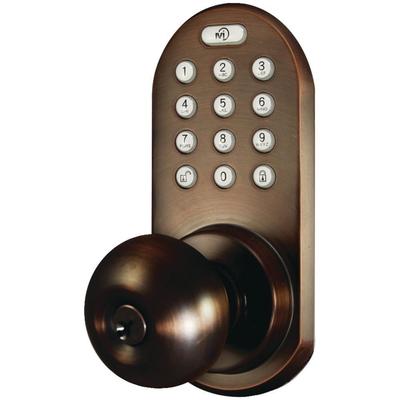 Milocks Qkk-01ob 3-in-1 Remote Control & Touchpad Doorknob (oil Rubbed Bronze)