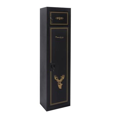 American Furniture Classics 5-Gun Locking Metal Security Cabinet, Black