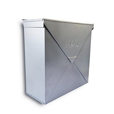 NACH MB-6300SLV Chicago Silver Industrial Style Mailbox - Wall Mounted, Silver, 10" x 10" x 4"