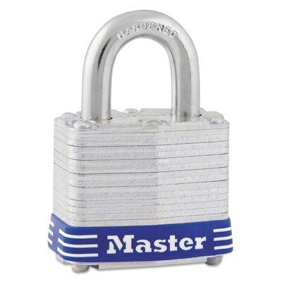 Master Lock Company Four-Pin Tumbler Lock Laminated Steel Body 1-1/2" Wide Silver/Blue Two Keys MLK3