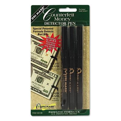 Dri-Mark DRI3513B1 Smart Money Counterfeit Bill Detector Pen for Use with U.S. Currency, 3 Per Pack