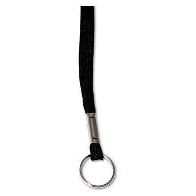 Advantus AVT75423 Neck Lanyards for ID Badges, Ring Style, Cotton/Nylon, 36", Black, 24 Per Box