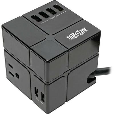 TRIPP LITE TLP366CUBEUSBB POWER CUBE - 3 AC/6 USB - 6.6A TOTAL. 540J/6 FT. CO...