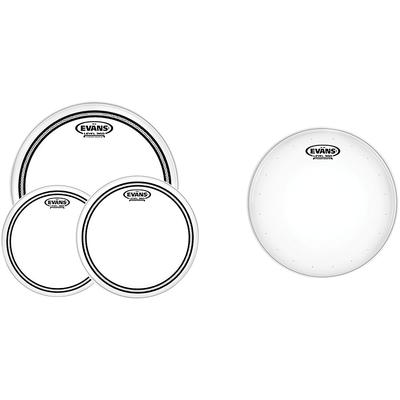 Evans Ec2s Clear Tom Heads With Free 14 In. Hd Dry Snare Head 12, 13, 16 In.