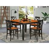 Red Barrel Studio® Krull Counter Height Butterfly Leaf Rubberwood Solid Wood Dining Set Wood in Brown | Wayfair RDBS6128 32150210