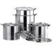 Starcraft 4 Piece Stainless Steel Steamer Stock Pot w/ Lid Set Stainless Steel in Gray | Wayfair 72349