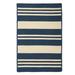 Blue/Navy 120 W in Area Rug - Hokku Designs Wisley Striped Braided Navy/Beige Indoor/Outdoor Area Rug Polypropylene | Wayfair