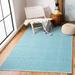 Blue 60 x 0.25 in Area Rug - George Oliver Dryden Geometric Handmade Flatweave Cotton Ivory/Turquoise Area Rug Cotton | 60 W x 0.25 D in | Wayfair