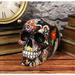 The Holiday Aisle® Nurseli The Holiday Aisle Day Of The Dead Black Sugar Skull w/ Floral Resin in Black/Red | 4.75 H x 5.5 W x 3.5 D in | Wayfair
