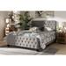 Red Barrel Studio® Blithe Tufted Low Profile Standard Bed Upholstered/Polyester in Gray/Black | 49.8 H x 80.12 W x 88.78 D in | Wayfair
