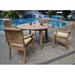 Rosecliff Heights Masten 5 Piece Teak Outdoor Dining Set Wood/Teak in Brown/White | 31 H x 48 W x 48 D in | Wayfair