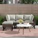 Mercury Row® Boydston 80.2" Wide Outdoor Reversible Patio Sectional w/ Cushions Wicker/Rattan/Metal in Black/Gray | Wayfair