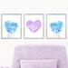 Outside In Art Studio Boho Flowers & Heart Art, 3- Piece Paper Print Set Paper | 14 H x 11 W x 0.06 D in | Wayfair