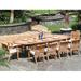 Rosecliff Heights Maskell 9 Piece Teak Outdoor Dining Set Wood/Teak in Brown/White | 30.5 H x 82 W x 40 D in | Wayfair