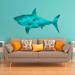 Highland Dunes Shark Ocean View Wall Decal Vinyl in White | 36 H x 66 W in | Wayfair 02F3B84E834C4EE280DEAB4967004F4C