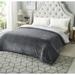 Cozy Tyme Zakary Flannel Blanket Reverse Heathered Sherpa For Bedroom Polyester in Gray/Brown | 90 W in | Wayfair B173-20DGQ-WR