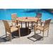 Rosecliff Heights Massie 5 Piece Teak Outdoor Dining Set Wood/Teak in Brown/White | 31 H x 48 W x 48 D in | Wayfair