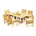 Rosecliff Heights Mastropietro 7 Piece Teak Outdoor Dining Set Wood/Teak in Brown/White | 31 H x 69 W x 36 D in | Wayfair