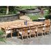 Rosecliff Heights Matamoros 9 Piece Teak Outdoor Dining Set Wood/Teak in Brown/White | 31 H x 82 W x 43 D in | Wayfair