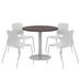 KFI Studios 36" L Round Manufactured Wood Breakroom Table & Chair Set Metal in Brown/Gray | 29 H in | Wayfair OLTFL36RD-B1922-SL-7933K-4-OL2700-P13