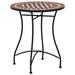 Winston Porter Outdoor Side Table Garden Porch Patio Mosaic Table Ceramic Stone/Concrete/Metal/Mosaic in Black/Brown/Gray | Wayfair