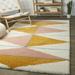 Orange/White 94 x 1.18 in Area Rug - Mercury Row® Bonifay Geometric Off White Area Rug, Polypropylene | 94 W x 1.18 D in | Wayfair