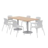 KFI Studios 72" L Rectangular Manufactured Wood Breakroom Table & Chair Set Metal in Brown/Gray | 29 H in | Wayfair