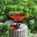 Fleur De Lis Living 12 Inch Crackle Birdbath w/ Tripod Stand Glass in Red | 12.75 H x 12.5 W x 9.25 D in | Wayfair A0B50B5193224A5EA8F449107EFEC3F6